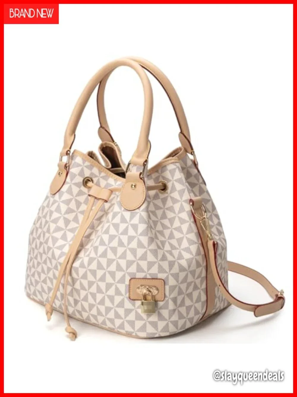 PU Leather Bucket Purse Hobo Shoulder Bag Drawstring Tote